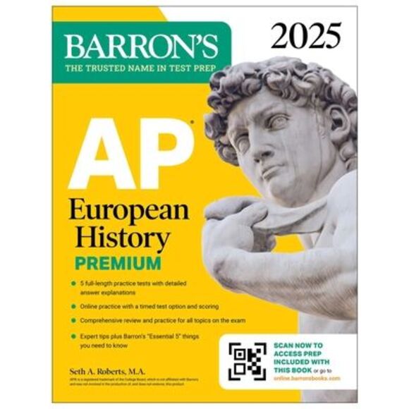 AP European History Premium, 2025: Prep Book with 5 Practice Tests + Comprehensi - Picture 1 of 1